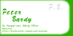 peter bardy business card